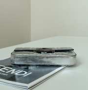 Uubags Fendi Baguette Phone Pouch In Silver Metallic 18.5x2.5x10cm - 3