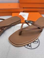 Uubags Hermes Miss sandal in brown-silver - 6