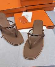 Uubags Hermes Miss sandal in brown-silver - 3