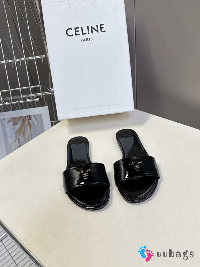 Uubags Celine Coast Mule In Black Patent Leather - 1