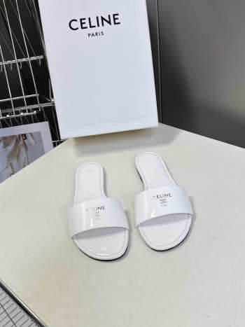 Uubags Celine Coast Mule In White Patent Leather