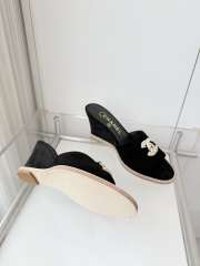 Uubags Chanel Sandals In Velvet & Imitation Pearls Black 8.5cm - 5