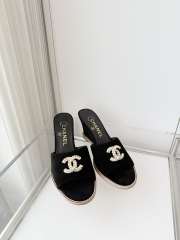 Uubags Chanel Sandals In Velvet & Imitation Pearls Black 8.5cm - 4