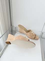 Uubags Chanel Sandals In Velvet & Imitation Pearls Beige 8.5cm  - 2