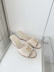 Uubags Chanel Sandals In Velvet & Imitation Pearls White 8.5cm - 1