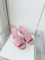 Uubags Chanel Sandals In Velvet & Imitation Pearls Pink 8.5cm - 1