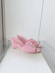 Uubags Chanel Sandals In Velvet & Imitation Pearls Pink 8.5cm - 5