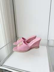 Uubags Chanel Sandals In Velvet & Imitation Pearls Pink 8.5cm - 6