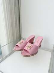 Uubags Chanel Sandals In Velvet & Imitation Pearls Pink 8.5cm - 2