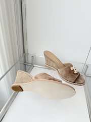 Uubags Chanel Sandals In Velvet & Imitation Pearls Brown 8.5cm - 4