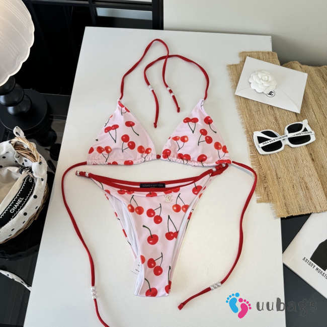 Uubags Louis Vuitton Louis Vuitton Bikini Set With Printed Technical Jersey Cherry Motif - 1