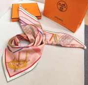 Uubags Hermes Petit Duc double face scarf 90 powder pink/ yellow/ multicoloured 88.5x88.5cm - 3
