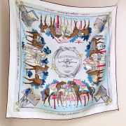 Uubags Hermes Equipements a Cheval sur l'Elegance scarf 70 pearl grey/ rosewood/ slate 88.5x88.5cm - 1