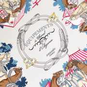 Uubags Hermes Equipements a Cheval sur l'Elegance scarf 70 pearl grey/ rosewood/ slate 88.5x88.5cm - 3