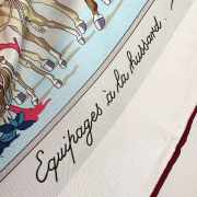 Uubags Hermes Equipements a Cheval sur l'Elegance scarf 70 pearl grey/ rosewood/ slate 88.5x88.5cm - 2