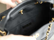 Uubags Chanel Classic Caviar Quilted Tote Bag with Gold Chain Shoulder Strap In Black 27x31x12cm - 3