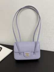 Uubags Chanel mini clutch with leather strap in light purple 11.5x17x5cm - 1