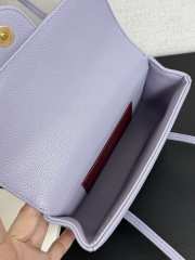 Uubags Chanel mini clutch with leather strap in light purple 11.5x17x5cm - 3