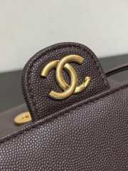 Uubags Chanel mini clutch with leather strap in dark brown 11.5x17x5cm - 6