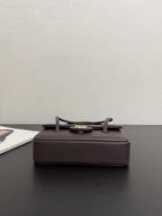 Uubags Chanel mini clutch with leather strap in dark brown 11.5x17x5cm - 5