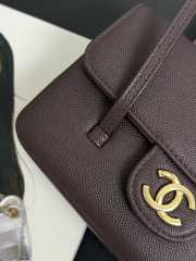 Uubags Chanel mini clutch with leather strap in dark brown 11.5x17x5cm - 4