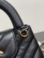 Uubags Chanel Mini shopping bag glossy sheepskin & gold-plated metal in black 13x19x7cm - 4