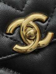 Uubags Chanel Mini shopping bag glossy sheepskin & gold-plated metal in black 13x19x7cm - 3