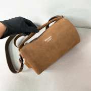 Uubags Prada small suede leather shoulder bag in cinnamon 24x11x11cm - 4