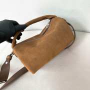 Uubags Prada small suede leather shoulder bag in cinnamon 24x11x11cm - 3