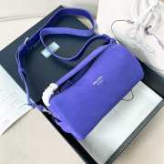 Uubags Prada small suede leather shoulder bag in purple 24x11x11cm - 1