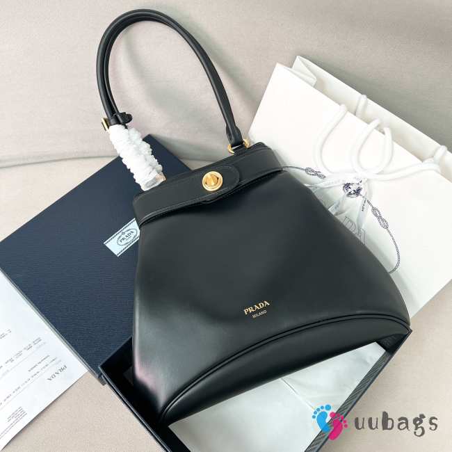 Uubags Prada Carey Medium Leather Tote Bag in Black 31x28x5cm  - 1