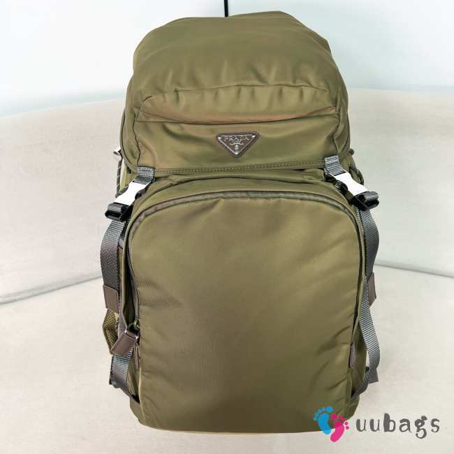 Uubags Prada Speedrock re-nylon and leather backpack in selva green 46x28x22cm - 1