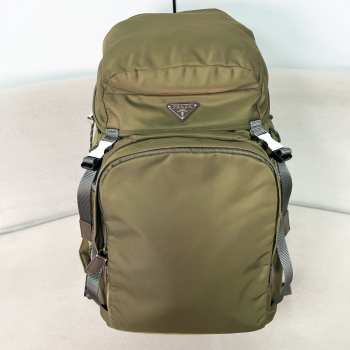 Uubags Prada Speedrock re-nylon and leather backpack in selva green 46x28x22cm
