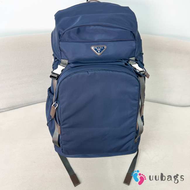 Uubags Prada Speedrock re-nylon and leather backpack in navy 46x28x22cm - 1