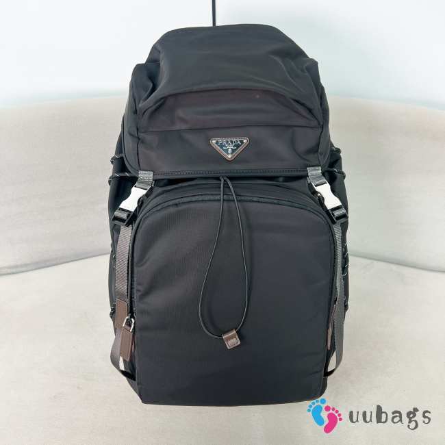 Uubags Prada Speedrock re-nylon and leather backpack in black 46x28x22cm - 1