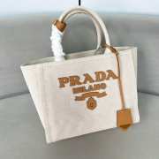 Uubags Prada Small linen blend tote bag in beige 26x19x15cm - 6