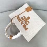Uubags Prada Small linen blend tote bag in beige 26x19x15cm - 5