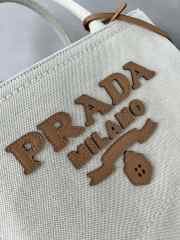 Uubags Prada Small linen blend tote bag in beige 26x19x15cm - 3