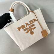 Uubags Prada Small linen blend tote bag in beige 26x19x15cm - 2