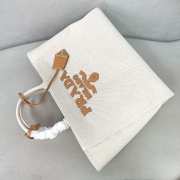 Uubags Prada Large linen blend tote bag in beige 43x30x20cm - 3