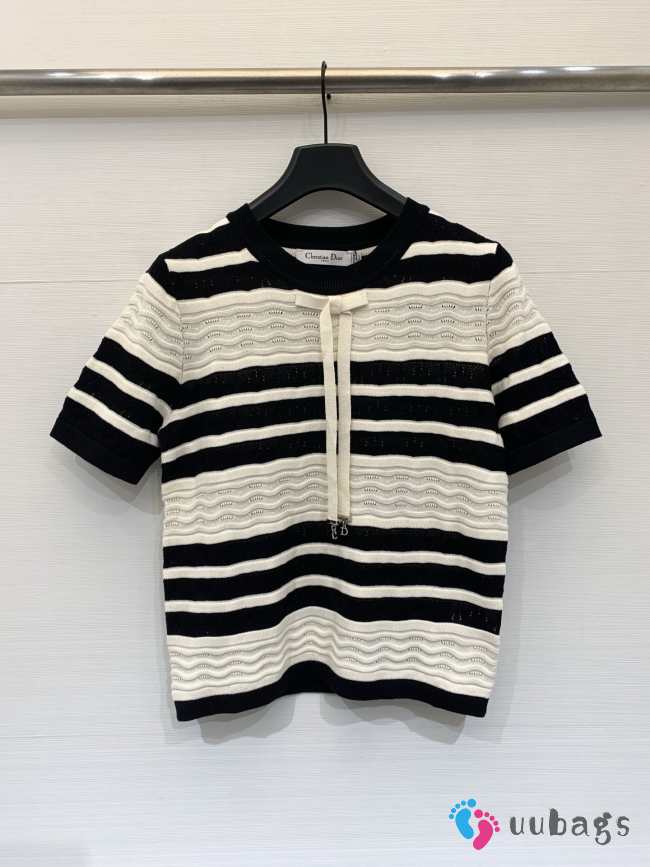 Uubags Dior Marinière Short-Sleeved Sweater Black/ White - 1