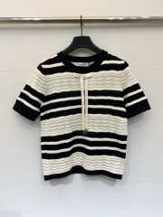 Uubags Dior Marinière Short-Sleeved Sweater Black/ White - 1