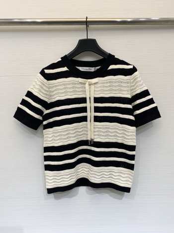 Uubags Dior Marinière Short-Sleeved Sweater Black/ White