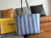 Uubags Fendi Roll large reversible shopper in pequin striped and blue FF fabric 35x32x19.5cm - 1