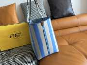 Uubags Fendi Roll large reversible shopper in pequin striped and blue FF fabric 35x32x19.5cm - 2