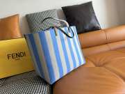 Uubags Fendi Roll large reversible shopper in pequin striped and blue FF fabric 35x32x19.5cm - 3