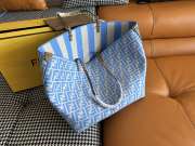 Uubags Fendi Roll large reversible shopper in pequin striped and blue FF fabric 35x32x19.5cm - 6