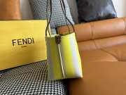 Uubags Fendi Roll large reversible shopper in pequin striped and yellow FF fabric 35x32x19.5cm - 2