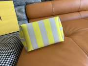 Uubags Fendi Roll large reversible shopper in pequin striped and yellow FF fabric 35x32x19.5cm - 3