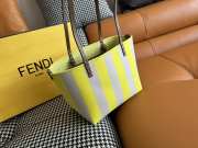 Uubags Fendi Roll large reversible shopper in pequin striped and yellow FF fabric 35x32x19.5cm - 4